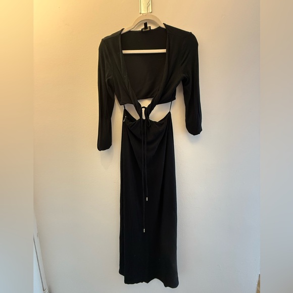 AFRM Dresses & Skirts - AFRM Black Cutout Tie-Front Maxi Dress - new in tag